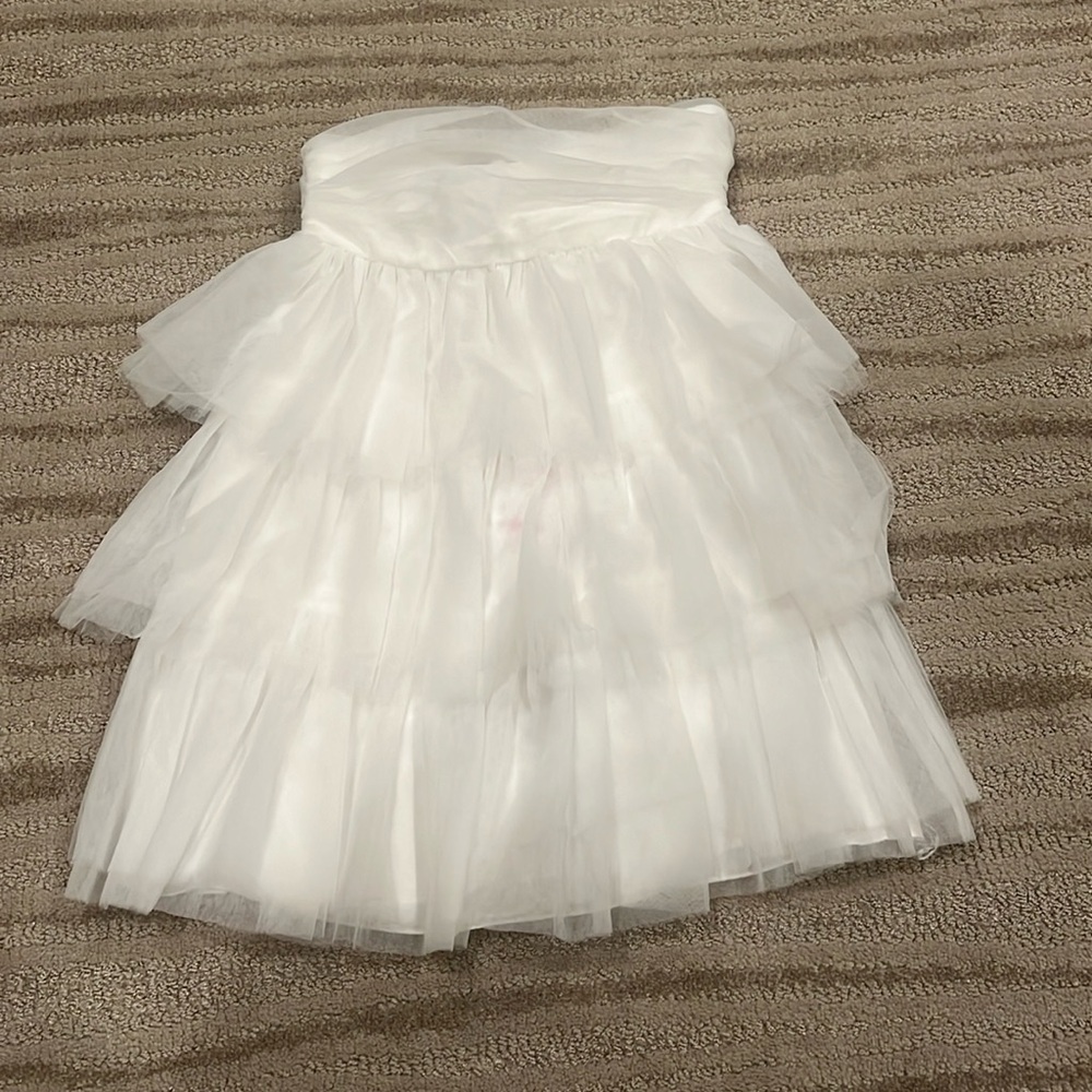 White ruffle mini dress